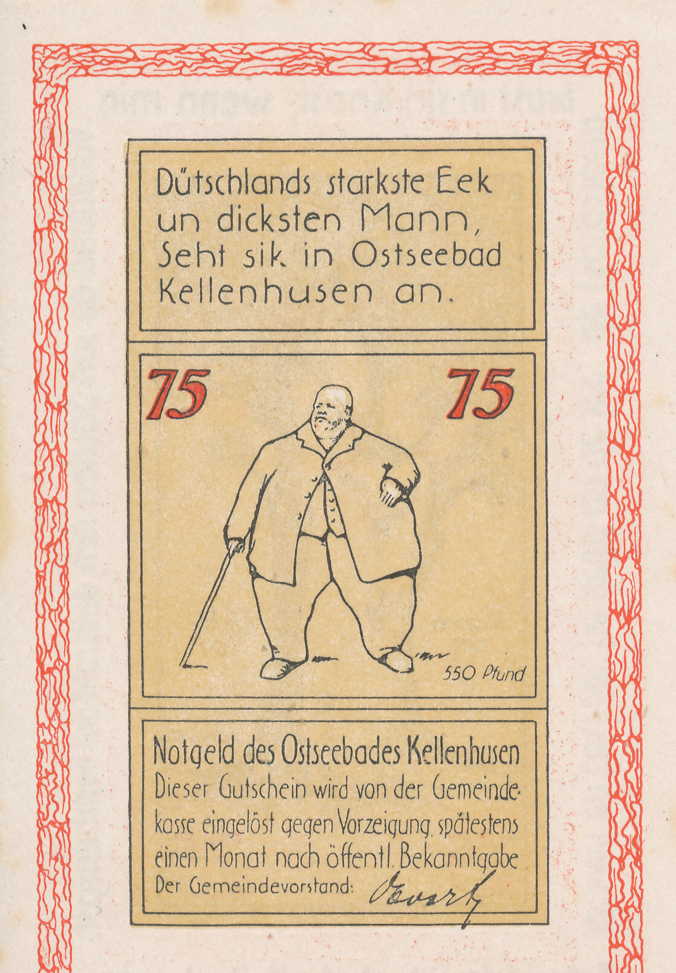 75 Pfennig Rückseite